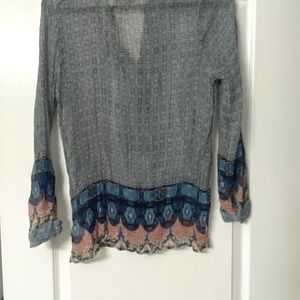 Lucky brand women’s large button up blue top, sheer, crinkled